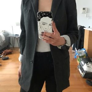 Club Monaco Grey Knit Long Blazer